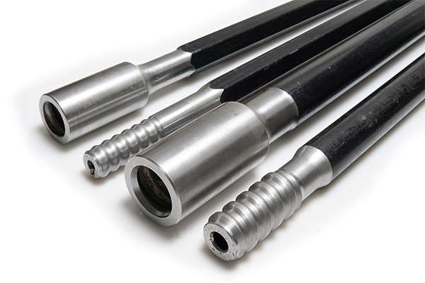 Round Shaped Hardened Drill Rod , Threaded Steel Drill Rod Customized Size